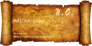 Mühl Olga névjegykártya